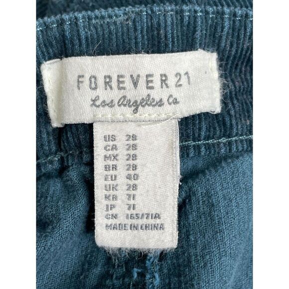 Forever 21 Retro Blue Corduroy Short Shorts Size 28 - Picture 3 of 3